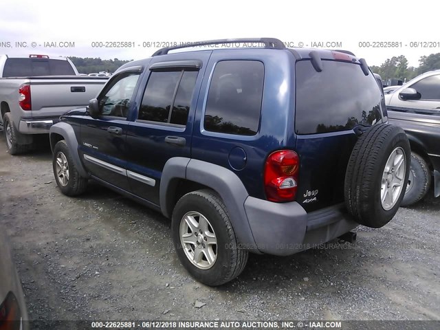 1J4GL48K13W569907 - 2003 JEEP LIBERTY SPORT/FREEDOM BLUE photo 3