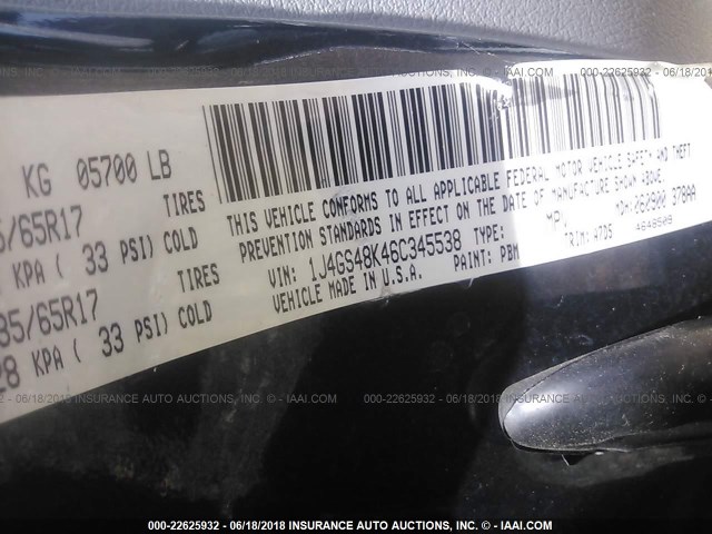 1J4GS48K46C345538 - 2006 JEEP GRAND CHEROKEE LAREDO/COLUMBIA/FREEDOM 青色 照片 9