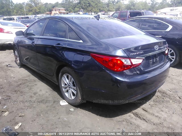 5NPEB4AC1DH788232 - 2013 HYUNDAI SONATA GLS Navy photo 3