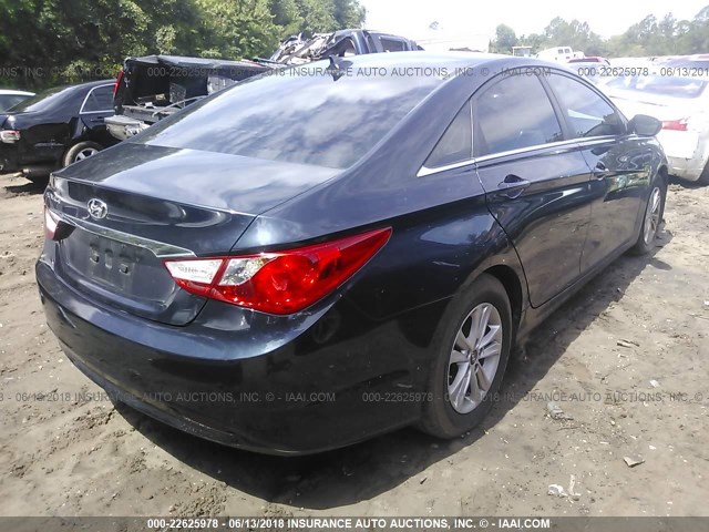 5NPEB4AC1DH788232 - 2013 HYUNDAI SONATA GLS Navy photo 4