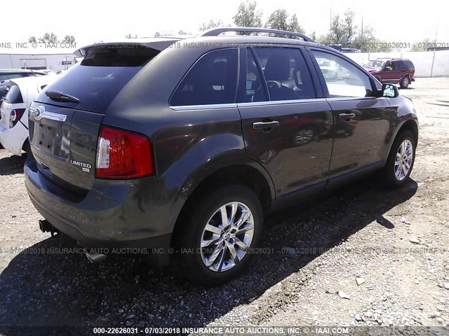 2FMDK4KC6BBB21705 - 2011 FORD EDGE LIMITED BROWN photo 4