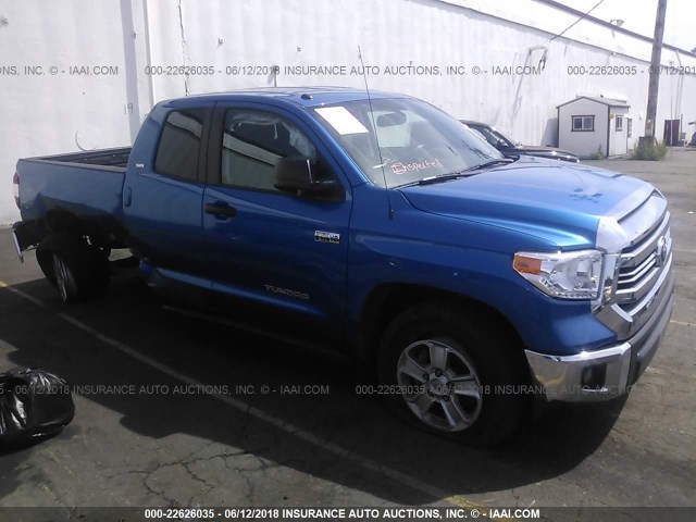 5TFUY5F11GX579959 - 2016 TOYOTA TUNDRA DOUBLE CAB SR/SR5 BLUE photo 1