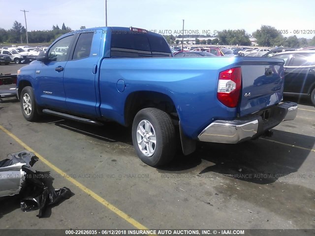5TFUY5F11GX579959 - 2016 TOYOTA TUNDRA DOUBLE CAB SR/SR5 BLUE photo 3