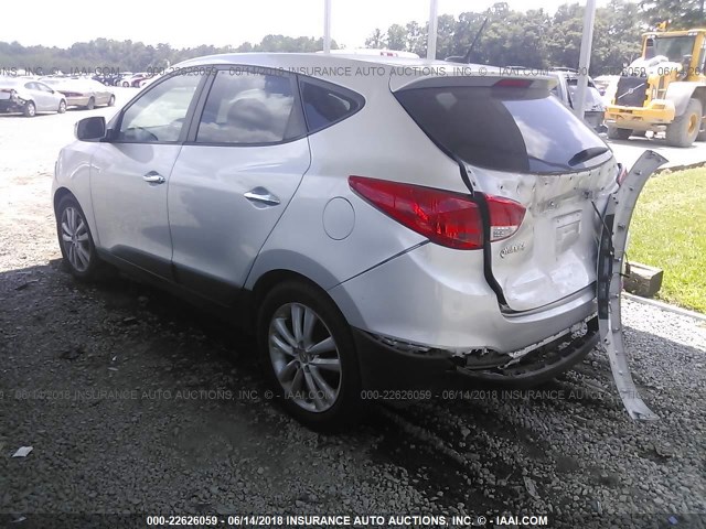 KM8JUCACXAU023522 - 2010 HYUNDAI TUCSON GLS/LIMITED SILVER photo 3