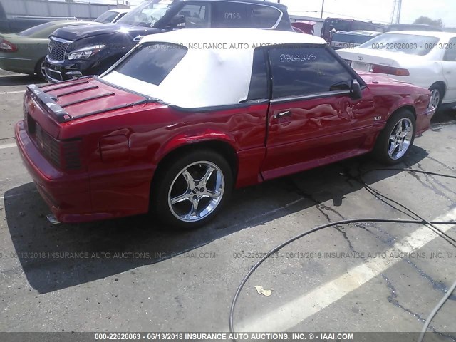 1FACP45EXNF171496 - 1992 FORD MUSTANG GT/COBRA GT RED photo 4