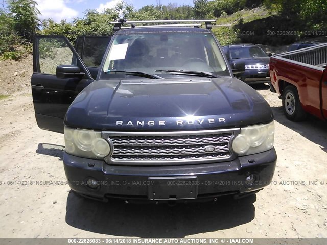 SALMF13446A217681 - 2006 LAND ROVER RANGE ROVER SUPERCHARGED BLUE photo 6