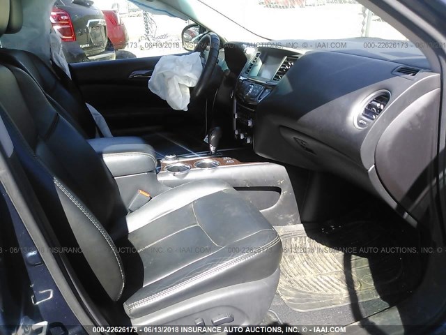5N1AR2MM0EC649821 - 2014 NISSAN PATHFINDER S/SV/SL/PLATINUM BLUE photo 5