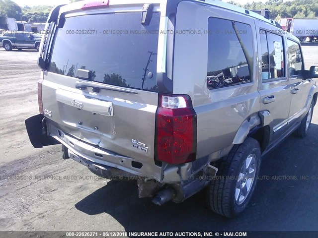 1J8HG58256C245085 - 2006 JEEP COMMANDER LIMITED GOLD photo 6