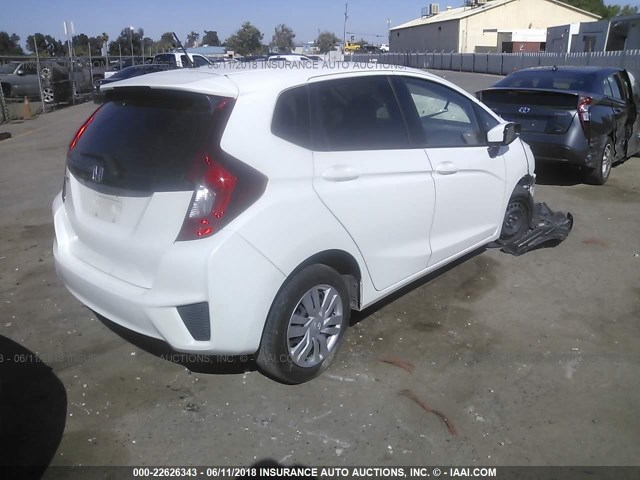 JHMGK5H56GS016139 - 2016 HONDA FIT LX WHITE photo 4