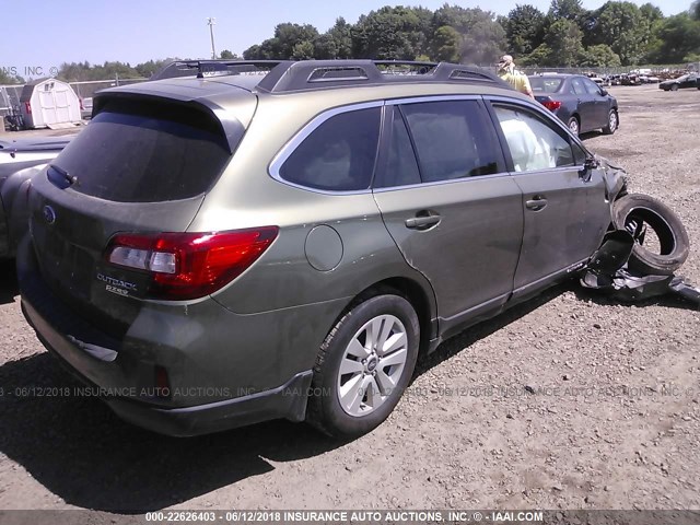 4S4BSAFC3G3247737 - 2016 SUBARU OUTBACK 2.5I PREMIUM GREEN photo 4