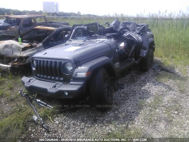 1C4HJXDGXJW153029 - 2018 JEEP WRANGLER UNLIMITE SPORT GRAY photo 2