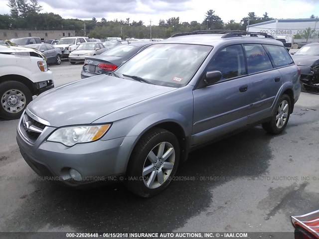 4S4BP61C497337285 - 2009 SUBARU OUTBACK 2.5I GRAY photo 2