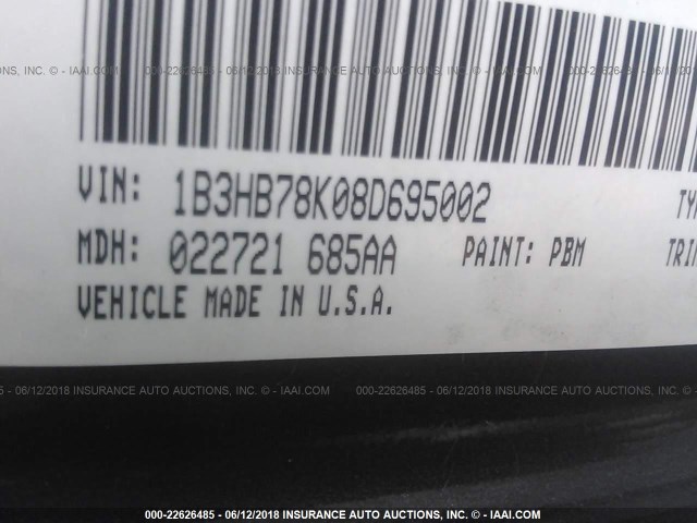 1B3HB78K08D695002 - 2008 DODGE CALIBER R/T GRAY photo 9