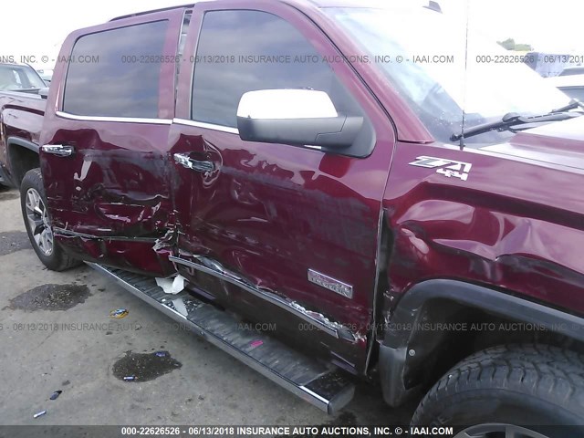 3GTU2VECXEG109399 - 2014 GMC SIERRA K1500 SLT MAROON photo 6