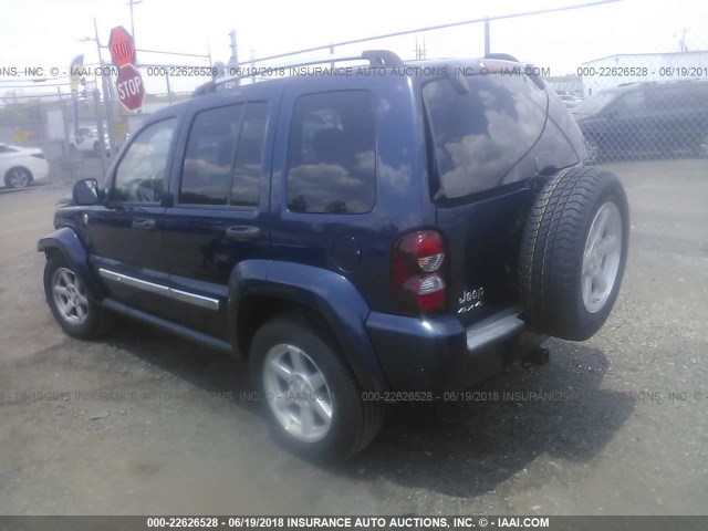 1J8GL58K96W156917 - 2006 JEEP LIBERTY LIMITED BLUE photo 3