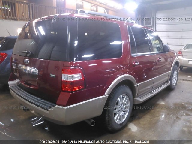 1FMJU1J57EEF56675 - 2014 FORD EXPEDITION XLT/KING RANCH RED photo 4