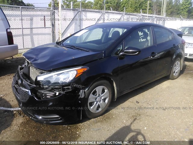 KNAFK4A64G5535678 - 2016 KIA FORTE LX BLACK photo 2