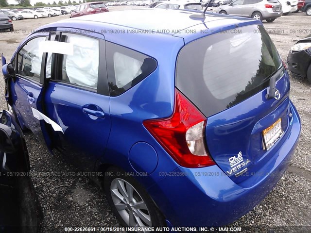 3N1CE2CP0EL382062 - 2014 NISSAN VERSA NOTE S/S PLUS/SV/SL BLUE photo 3