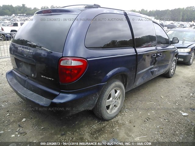 2D4GP44303R282269 - 2003 DODGE GRAND CARAVAN SPORT BLUE photo 4