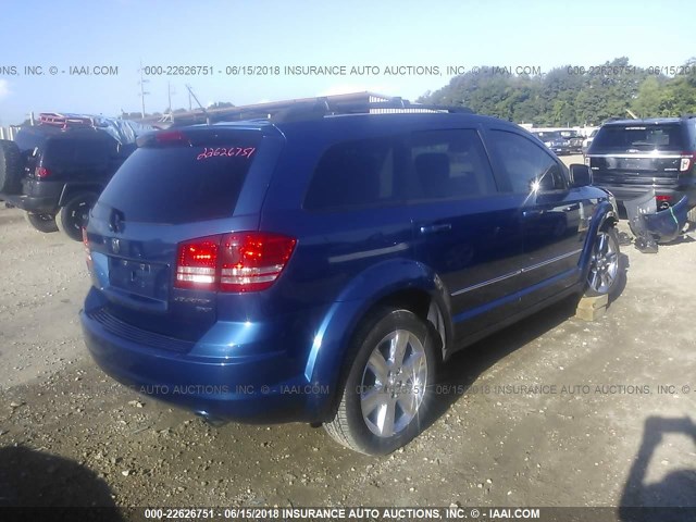 3D4GG57V69T584643 - 2009 DODGE JOURNEY SXT BLUE photo 4