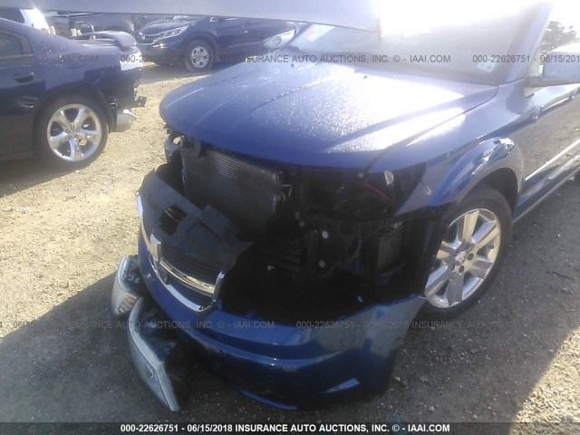 3D4GG57V69T584643 - 2009 DODGE JOURNEY SXT BLUE photo 6