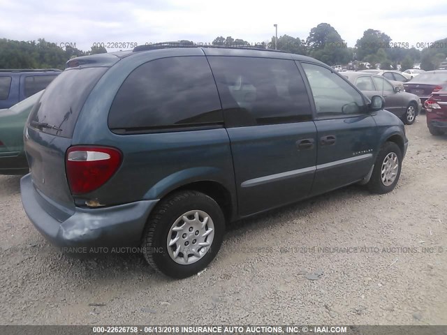 1C4GJ25301B261015 - 2001 CHRYSLER VOYAGER GREEN photo 4