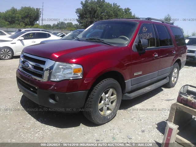 1FMFU16577LA94051 - 2007 FORD EXPEDITION XLT RED photo 2