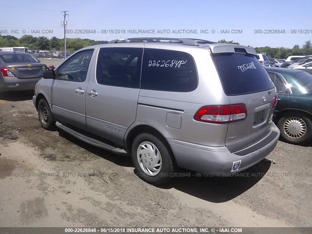 4T3ZF13C21U385026 - 2001 TOYOTA SIENNA LE/XLE SILVER photo 3