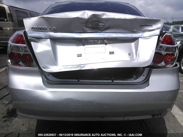 KL1TD56618B013003 - 2008 CHEVROLET AVEO LS GRAY photo 6