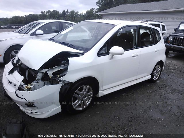 JHMGD386X7S047885 - 2007 HONDA FIT S WHITE photo 2