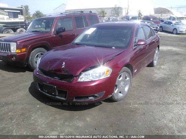 2G1WD58C089289031 - 2008 CHEVROLET IMPALA SUPER SPORT MAROON photo 2