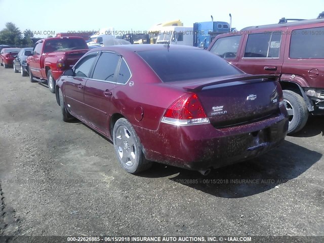 2G1WD58C089289031 - 2008 CHEVROLET IMPALA SUPER SPORT MAROON photo 3