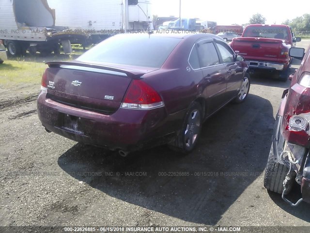 2G1WD58C089289031 - 2008 CHEVROLET IMPALA SUPER SPORT MAROON photo 4