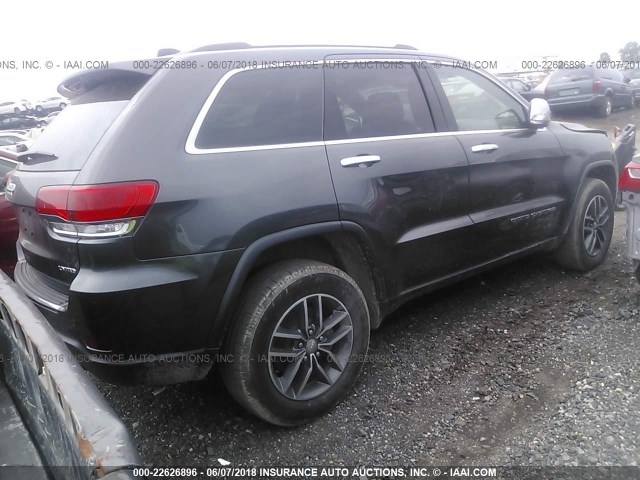 1C4RJFBG5HC932416 - 2017 JEEP GRAND CHEROKEE LIMITED GRAY photo 4