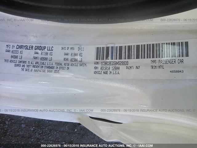 1C3BC2EG5BN529939 - 2011 CHRYSLER 200 TOURING WHITE photo 9