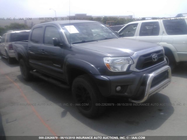 5TFJU4GN0FX076531 - 2015 TOYOTA TACOMA DOUBLE CAB PRERUNNER GRAY photo 1