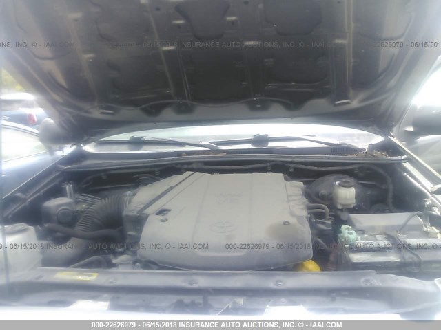 5TFJU4GN0FX076531 - 2015 TOYOTA TACOMA DOUBLE CAB PRERUNNER GRAY photo 10