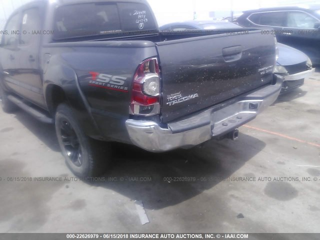 5TFJU4GN0FX076531 - 2015 TOYOTA TACOMA DOUBLE CAB PRERUNNER GRAY photo 6