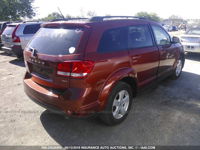 3C4PDCBG7CT362977 - 2012 DODGE JOURNEY SXT ORANGE photo 4