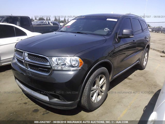 1D4RD4GG8BC730135 - 2011 DODGE DURANGO CREW GRAY photo 2