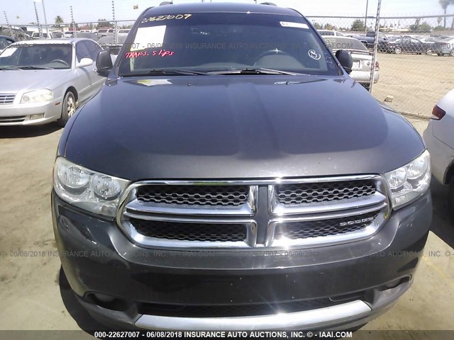 1D4RD4GG8BC730135 - 2011 DODGE DURANGO CREW GRAY photo 6