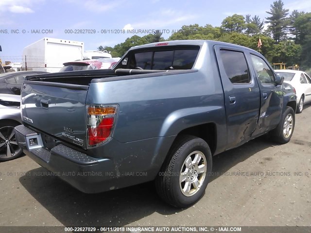 2HJYK16588H511903 - 2008 HONDA RIDGELINE RTL BLUE photo 4