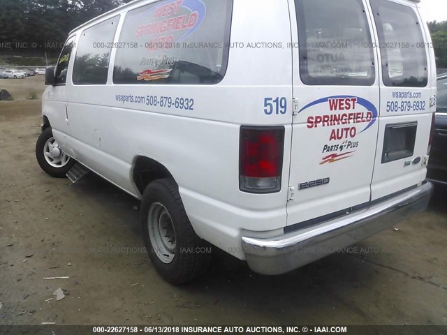 1FTNE24W59DA87059 - 2009 FORD ECONOLINE E250 VAN WHITE photo 3