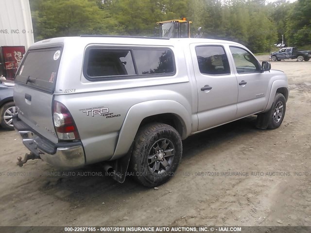 3TMLU4EN5AM047102 - 2010 TOYOTA TACOMA DOUBLE CAB SILVER photo 4