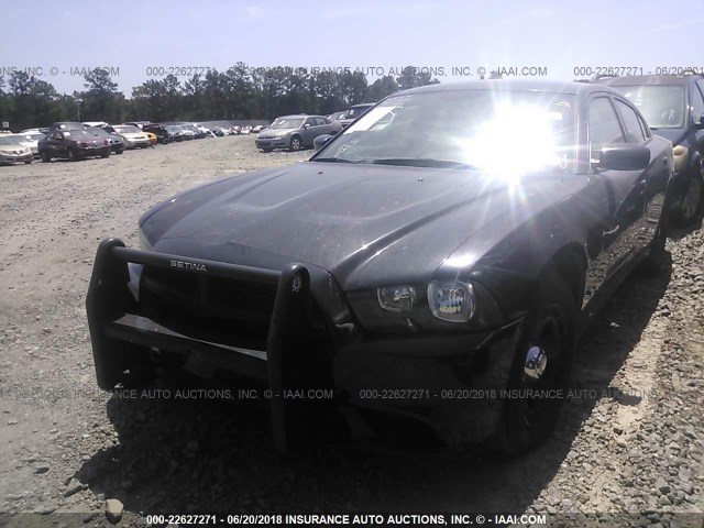 2C3CDXAT6EH191062 - 2014 DODGE CHARGER POLICE BLACK photo 2