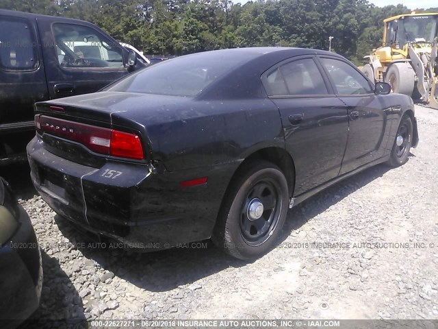 2C3CDXAT6EH191062 - 2014 DODGE CHARGER POLICE BLACK photo 4