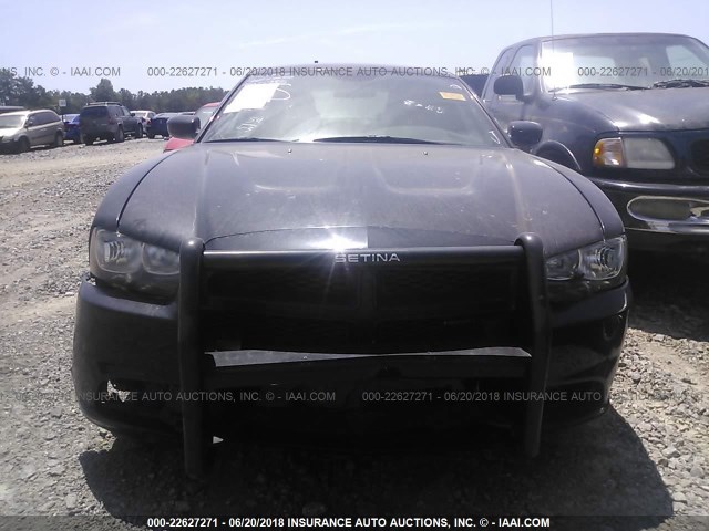 2C3CDXAT6EH191062 - 2014 DODGE CHARGER POLICE BLACK photo 6