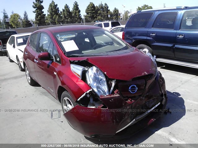 JN1AZ0CP2CT021120 - 2012 NISSAN LEAF SV/SL MAROON photo 1