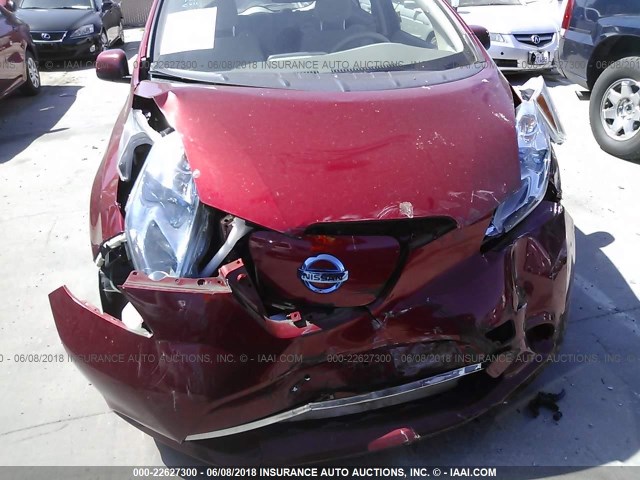 JN1AZ0CP2CT021120 - 2012 NISSAN LEAF SV/SL MAROON photo 6