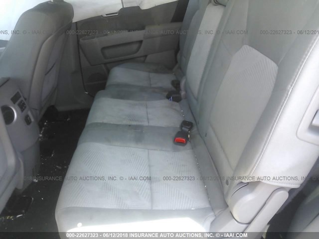 5FNYF3H24EB012895 - 2014 HONDA PILOT LX GRAY photo 8